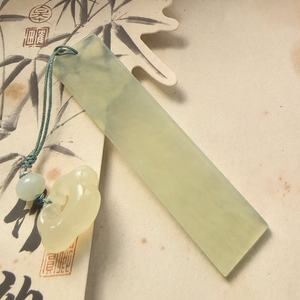 Marcadores de Jade de cristal pulido a mano de gama alta Xiuyan, exquisitos libros prensados creativos de estilo antiguo chino, alta apariencia - Product Image 2