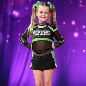 Lấp Lánh thạch cổ vũ đồng phục Cô Gái cổ vũ trang phục trẻ em Toddler dài tay áo cổ vũ ấm lên Bộ - Product Image 1