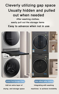Et Kit d'empilage du sèche-linge pour la laveuse/sécheuse Économiseur de produit pour la laveuse et la sécheuse Piquet réglable - Product Image 4