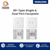 Plaque murale réseau simple ou double port avec cache anti-poussière pour module Keystone RJ45 RJ11
