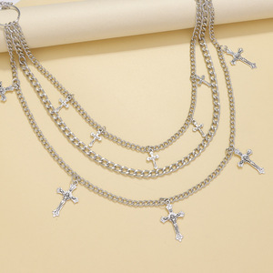 จี้รูปกางเขน สายคาดเอว โลหะผสมสังกะสี หลายชั้น สไตล์ฮิปฮอป สวมใส่ได้ทุกวัน ไม่จำกัดเพศ - Product Image 3