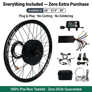Kit de conversion de vélo <span class=keywords><strong>électrique</strong></span> 72V 3000W avec <span class=keywords><strong>moteur</strong></span> à moyeu sans balais et contrôleur, transmission arrière, ensemble complet - Product Image 3