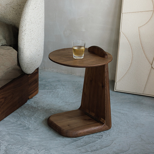 Square Solid Wood Nightstand Compact Coffee <b>Table</b> Bedroom Storage Cabinet - Product Image 1