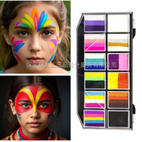 Vente en gros directe Palette de bâtons de peinture temporaire pour enfants Peintures de dessin de visage arc-en-ciel pour festivals Fournitures de peinture corporelle