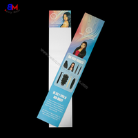 Sacs en plastique transparents personnalisés avec logo, emballage pour extensions de cheveux avec carte en papier personnalisée et cintre