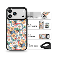Coque de téléphone AG Feeling Black Edge avec motif petit ours doré pour iPhone 17, 17 Pro Max, 16 Pro, 15 – Coque magnétique