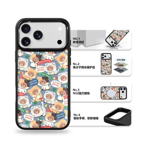 AG เคสโทรศัพท์ขอบสีดำเพื่อสัมผัสกับการออกแบบลายหมีน้อยด้วยทองคำสำหรับ Iphone17 17PM 16pro 15เคสฝาแม่เหล็ก - Product Image 1