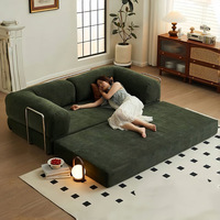 Sofá Cama Plegable de Tela con Estructura Metálica Minimalista Italiana para Apartamentos Pequeños, Sala de Estar, Dormitorio, Sofá Doble de 3 Plazas