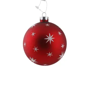 2022 Fabriek Leverancier Nieuwe Gepersonaliseerde Rode 8Cm Glas Ornament Kerst Bal