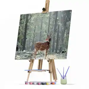 Wholesale 30x40cm 40x50cm Colorful Animal Art Deer Customized Pictures Paint by Numbers on Canvas