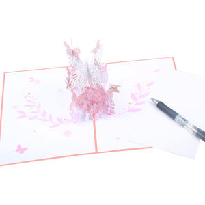 การ์ดอวยพรแบบป๊อปอัพลายดอกไม้รูปผีเสื้อ3D การ์ดสีม่วงของขวัญสำหรับผู้หญิงภรรยาลูกสาวคุณแม่คิดแบบ<span class=keywords><strong>วัน</strong></span> - Product Image 5