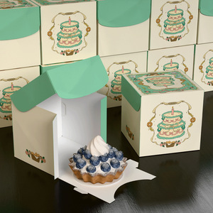 Cake Embossed Eco-Friendly Matt Laminated Paperboard <b>Boxes</b> with Handle and Customizable Shapes - Product Image 5