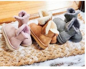Bottes de neige d'hiver unisexes à plateforme classique en daim et fourrure de mouton pliables et moches pour hommes et femmes - Product Image 6
