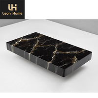 Table basse centrale en marbre naturel noir de style italien luxueux et simple