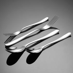 Ensemble de cuillères et fourchettes en argent, accessoires de luxe, pour mariage, en acier inoxydable - Product Image 6