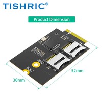 TISHRIC Dual TF Card ke M.2 NGFF Key B Adapter Board Mendukung M2 SSD 3042 3052 USB Bus Versi Baru Pengontrol Kartu M2 NGFF TF