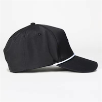 Casquette de baseball 5 panneaux en satin à séchage rapide avec broderie 3D, patch latéral, design sportif, visière plate, ajustée, style snapback, casquette trucker tendance