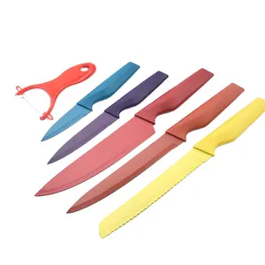 Hot sale kitchen tools stainless steel 6 pcs kitchen knife set with gift box