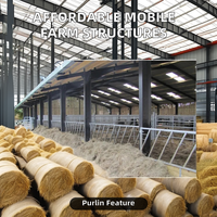 Faible coût Mobile poulet cochon chèvre vache hangar d'élevage Structure en acier poulailler ferme agricole légère en chine norme ASTM