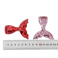 Bas prix en gros étincelle paillettes rembourré patchs couture approvisionnement bricolage 3D rembourré Applique rembourré sirène queue Applique Patch