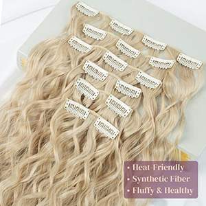 Extensions de cheveux de luxe, ensemble de 6 pièces, 60 cm, densité 180 %, résistantes à la chaleur, cheveux raides à haute température pour femmes - Product Image 5