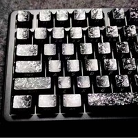 Clavier mécanique compatible avec l'axe magnétique WOOTING Little Bee, 119 touches, touches latérales gravées en fibre de carbone, bande de carbone PC
