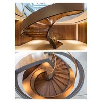 Escalier incurvé Prima Escaliers à panneaux en verre trempé de haute qualité Escaliers en bois de verre Escaliers portables pour une utilisation en extérieur