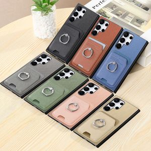 Funda Magnética de Cuero para <span class=keywords><strong>Samsung</strong></span> Galaxy S26 <span class=keywords><strong>Ultra</strong></span> A57 con Ranura para Tarjetas, Anillo de Soporte, Textura Grabada, Color Sólido, Protectora - Product Image 6