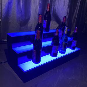 カスタムメイドの色を変えるLEDアクリルバーリキュールライト付きLEDバーシェルフワインシェルフ - Product Image 2