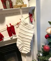 S8992 फार्महाउस क्रिसमस की सजावट चिमनी फांसी मोजे हस्तनिर्मित Crochet क्रिसमस मोजा बच्चों के लिए क्रिसमस पार्टी