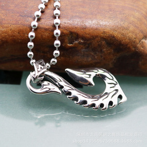Yunnique – collier en acier inoxydable pour hommes, pendentif flamme, accessoire cadeau - Product Image 4
