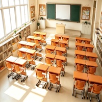 Chaise de bureau scolaire individuelle durable en promotion, réglable en hauteur, avec cadre ergonomique, fournie directement par l'usine pour les projets scolaires mondiaux