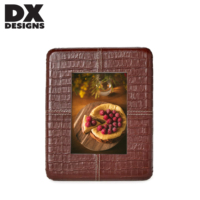 DX DESIGNS Bingkai Foto Kulit PU Tekstur Buaya Alas MDF 4x6 5x7 8x10 Inci Bingkai Gambar Dekoratif Meja Jahitan