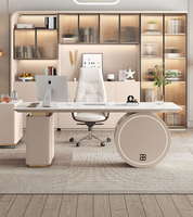 Bureau d'étude minimaliste italien moderne, bureau d'ordinateur pour la maison, table d'écriture, bureau en bois multicouche résistant à l'eau avec rangement, idéal pour villa