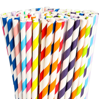 10*240mm Prix compétitif Impression couleur personnalisée Pailles jetables Paille en papier avec longueur de 240mm