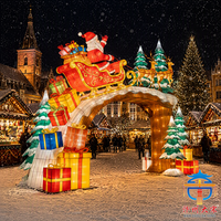 Lanterne en soie LED Père Noël pour décoration extérieure |   Décoration de Noël géante illuminée pour festival