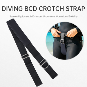 Adjustable Scuba Diving Crotch Strap Nylon Webbing D <b>Ring</b> Ladder Buckle Padding for BCD Backplate Wing Systems - Product Image 6