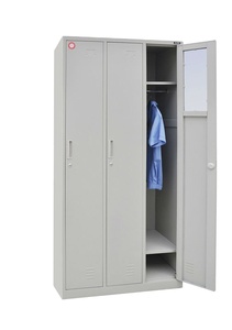 Modern 3-Door Steel Locker Foldable Metal <b>Wardrobe</b> Closet Cabinet for Clothing <b>Storage</b> for Workshops Gyms Schools - Product Image 5