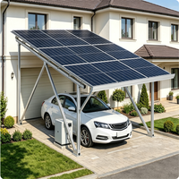 Système de production d'énergie solaire domestique, carport solaire résidentiel, équipement d'énergie propre avec option de stockage d'énergie
