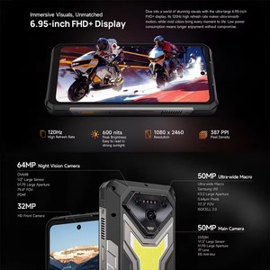 Smartphone robuste avec projecteur Ulefone Armor 34 Pro Plus 5G, 16 Go + 512 Go, 25500 mAh, 64 MP, vision nocturne, 6,95 pouces, 120 Hz, NFC, Android 15 - Product Image 3