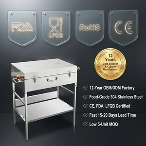 Barbecue portable en charbon <span class=keywords><strong>de</strong></span> bois, pliable, type valise, <span class=keywords><strong>pour</strong></span> camping, avec fonction fumoir et grill - Product Image 4