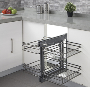 Accessoires d'armoires de cuisine kits de cuisine en fil de chrome d'<span class=keywords><strong>angle</strong></span> magique avec curseurs à fermeture douce - Product Image 4