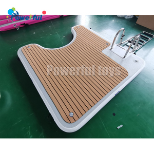 Plataforma de natación inflable de PVC de teca, plataforma <span class=keywords><strong>flotante</strong></span> con escalera, Isla inflable, punto en forma de U - Product Image 2