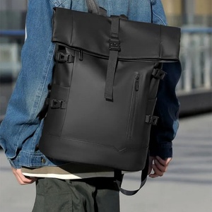 Lightweight Luxury Business Laptop <strong>Backpack</strong> Expandable Blue <strong>Roll</strong> Top with Polyester Lining Waterproof and Multipurpose - Product Image 4