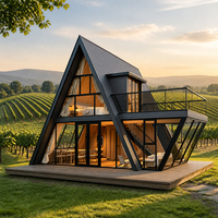 Maison triangulaire moderne de luxe, maison modulaire miniature, maison préfabriquée triangulaire pour retraite de fin de semaine