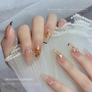 แผ่นไมก้าบางเฉียบสีทองแดงทองคำสำหรับตกแต่งเล็บ - Product Image 3