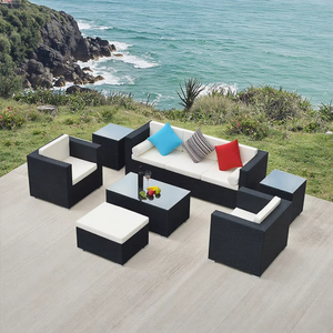 Vente en gros d'ensemble de canapés de <span class=keywords><strong>jardin</strong></span> en rotin et rotin personnalisés, café d'extérieur, meubles de restaurant, chaises comprises - Product Image 1