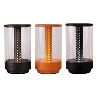 Lampe de chevet LED rechargeable Lampe de bureau d'ambiance romantique aux chandelles Table à manger portable Bougie de camping en plein air