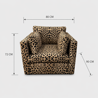 Fauteuil en velours imprimé léopard de luxe maximaliste – Pièce maîtresse pour hall d'hôtel et salon de boutique