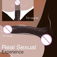 Dildo réaliste en silicone noir, grand dildo avec ventouse puissante, jouet anal géant